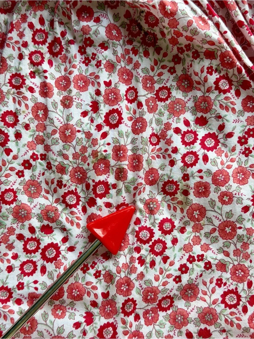 Edgehill Collection Girls Size 6X Red Floral Smocked Cotton Dress Cottagecore